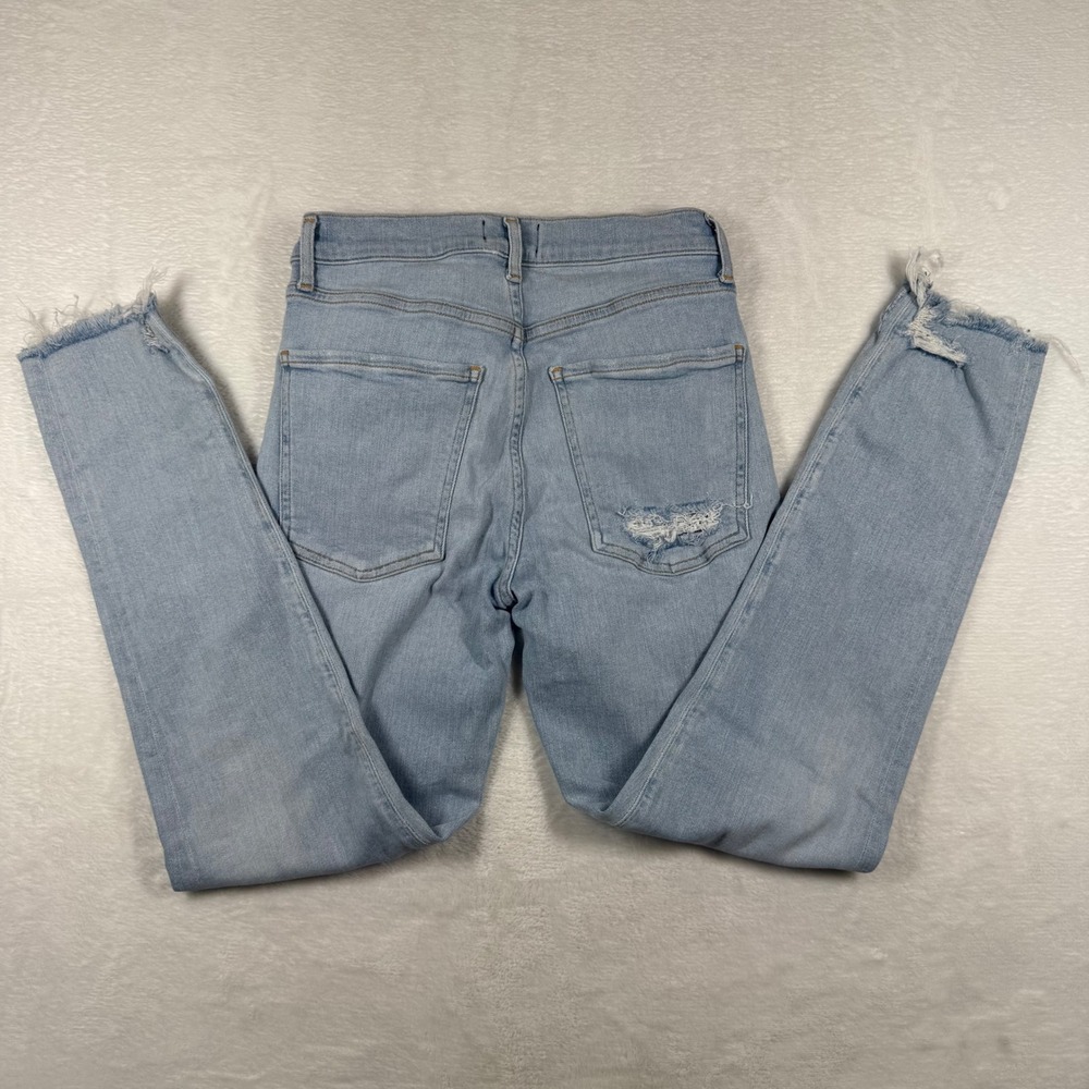 AGOLDE The Sophie High Rise Skinny Jeans Light Blue‎ Distressed Frayed Hem 27